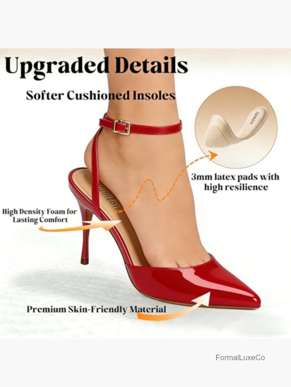 3.3" Stiletto Heel Pumps Ankle Strap Pointed Toe Wedding Shoes - Picture 4 of 7
